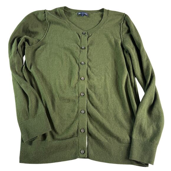 Gap Sweaters - Gap Cashmere Blend Cardigan Womens Large Green Button Front Lightweight Sweater